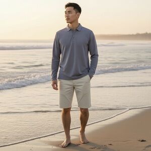 Tommy Bahama Men’s Long Sleeve Polo Shirt – Size Small – Modal Blend